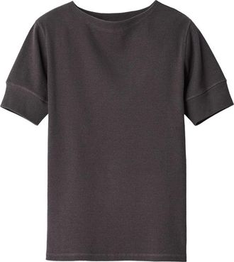Christophe Lemaire Boat-neck T-shirt In Linen And Cotton Ribbed Jersey