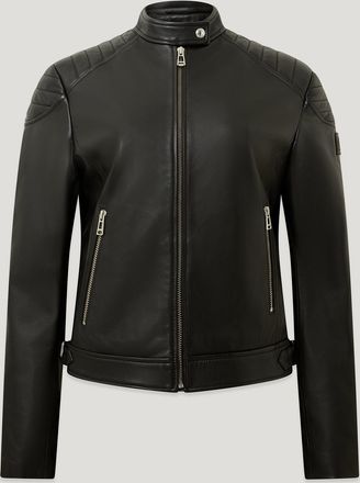 Belstaff Mollison Jacket Womens Matt Nappa Black Size UK 10
