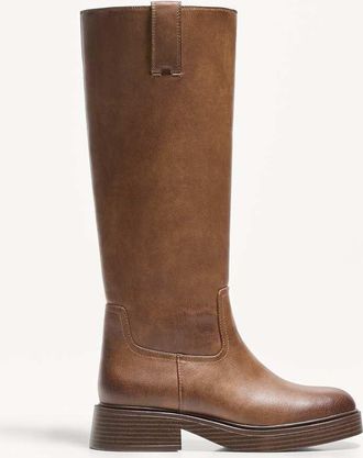 Bershka Stivali al ginocchio bassi marroni-Marrone