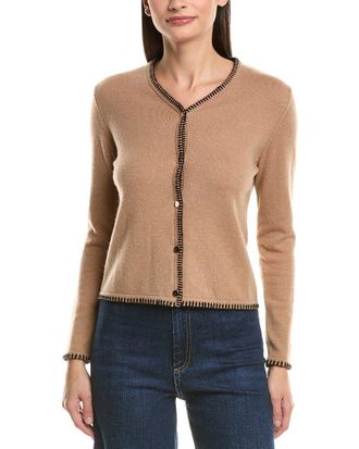 Bruno Magli Blanket Stitch Wool & Cashmere-Blend Cardigan