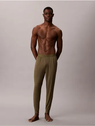 Calvin Klein Mens Ultra Soft Modal Sleep Joggers - Green - XL