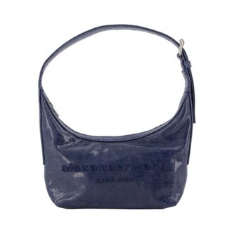 Alexander Wang Tassen, Dames, Blauw, ONE Size, Katoen, Punch Small Shoulder Bag