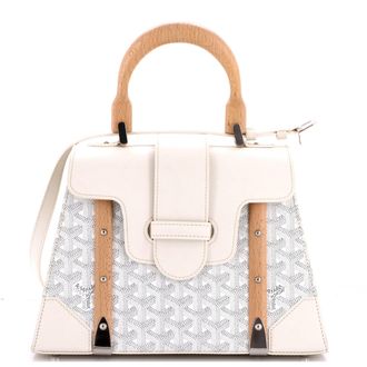 Goyard Saigon Top Handle Bag Coated Canvas with Leather PM