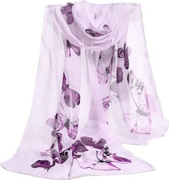 Generic Red White And Blue Scarf Women Uk Scarf Scarves Chiffon Fashion Shawl Ladies Scarf Women Wrap Soft Scarf Khaki Scarf (Purple, One Size)