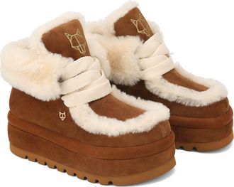 Naked Wolfe Bambi Black Suede/Shearling in Tan-Suede/shearling at Nordstrom, Size 8