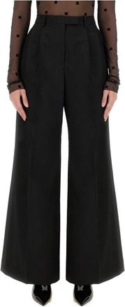 Givenchy Tailoring Rechte Broek - Dames - Wijde Broeken - Zwart - S - Leer - Broeken