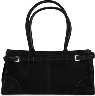 Jeffrey Campbell Pesky Leather Shoulder Bag in Black Suede at Nordstrom