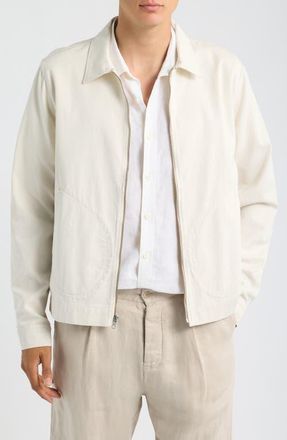 Alex Crane Organic Cotton Twill Zip Jacket in White at Nordstrom, Size Medium
