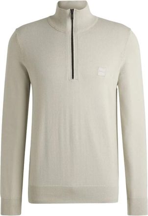 Boss Orange by Hugo Boss Truien & Vesten, Heren, Beige, XL, Katoen, Stijlvolle Pullover met Kanobix Design