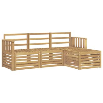 vidaXL Conjunto De Sof&aacute;s De Exterior 4 Pcs Blanco Vidaxl