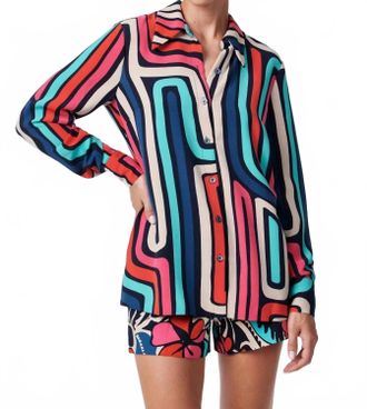 Trina Turk Montero Button Up Shirt In Multi