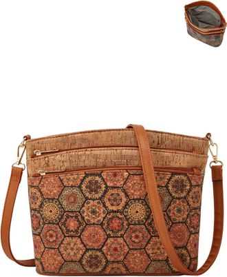 Generic Cork Crossbody Bag for Women Bohemian Style Vintage Shoulder Handbag Hobo Satchel Purse, A-2