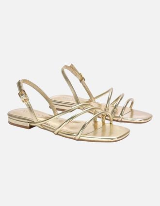 XY London Womens XY London Womens/Ladies Mary Patent Square Toe Sandals - Gold - Size: 5
