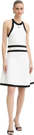 Karl Lagerfeld Gebreide jurk met uitlopende rok - Dames - Korte kleedjes - Wit - XL - Kleedjes