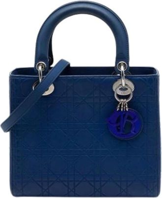 Dior Pre-owned Lady Handbag - Dames - Vintage Handtas - Blauw - ONE Size - Leer - Vintage
