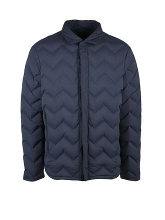 Emporio Armani Chevron-Patterned Down Jacket With Snap Button Closure