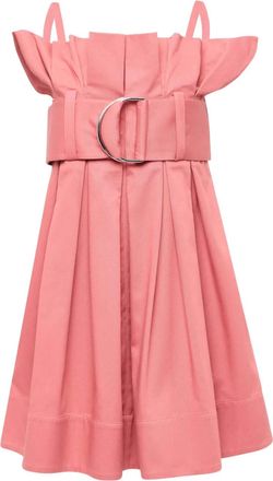 J.W.Anderson Abito midi plissettato con cintura - Rosa