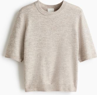 H&M T-Shirt aus Feinstrick - Brown