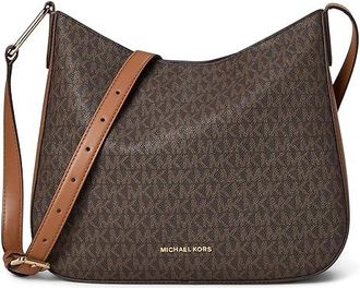 Michael Kors Kensington Large Crossbody Cross Body Womens Handbags Brown/Acorn : LG, Leather/Polyester