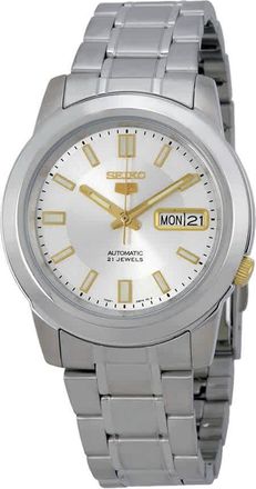 Seiko 5 Silver Stainless Steel Automatic Mens Watch SNKK09