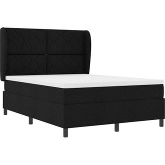 vidaXL vidaXL Box Spring Bed with Mattress in Black, 160x200 cm Fabric