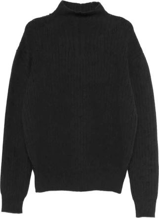 Rick Owens High Neck Wool Sweater - Heren - Coltruien - Zwart - L - Wol - Truien & Vesten