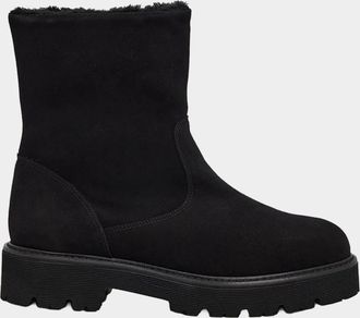 Aquatalia 40mm Eloise Shearling-Lined Suede Ankle Boots