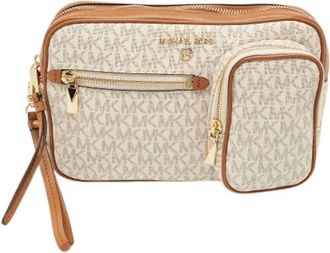 Michael Kors Pre-owned Cross Body Bags, female, Beige, Size: ONE SIZE Pre-owned Canvas Wristlet