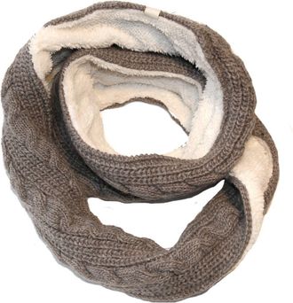 Nirvanna Designs Trinitas Lined Infinity Scarf in Cocoa at Nordstrom