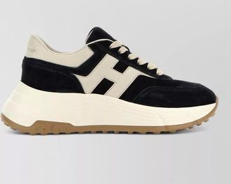 Hogan sneakers round toe contrast sole design