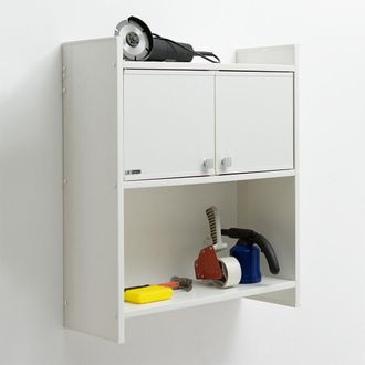 OEM Mobile Pensile Sopra Lavatrice Da Esterno O Sospeso Salva Spazio 65 Cm Con Ante E Ripiani A Vista Regina In Pvc