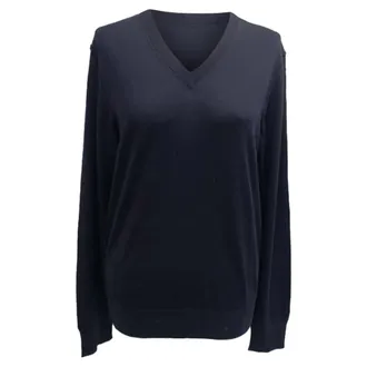 Dolce & Gabbana Dolce & Gabbana gebreide V-hals trui van marineblauwe wol