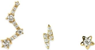 Lark & Berry Orecchini Rockstar in oro giallo 14kt con diamanti