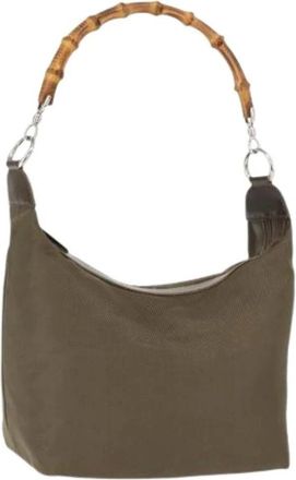 Gucci Pre-owned Shoulder Bags, female, Green, Size: ONE SIZE Pre-owned Nylon Shoulder Bag