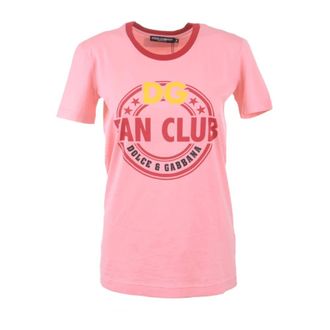 Dolce & Gabbana T-Shirts, female, Pink, Size: 3XS Fan Club Short Sleeve T-shirt