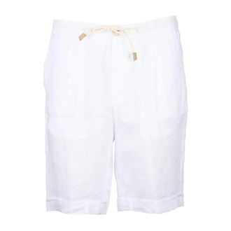 Gran Sasso Korte Broeken, Heren, Wit, 4Xl, Linnen, Casual Shorts