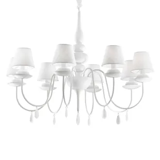Netlighting Blanche 8 Light Multi Arm Chandelier White Finish E14
