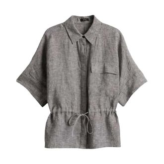 OPUS Blouse lange mouw 10574913218444 - Dames - Blouses & Shirts - Grijs - Maat: 2XL