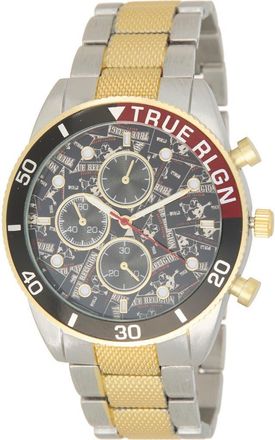 True Religion Buddha Chronograph Bracelet Watch, 44mm in Grey/Two Tone at Nordstrom Rack
