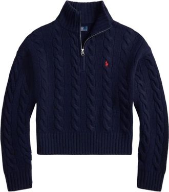 Polo Ralph Lauren Truien & Vesten, Dames, Blauw, L, Wol, Blauwe Sweatshirt Aw 25 Stijlvolle Wol-Kasjmier Mix