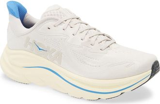 Hoka One One Clifton 10 Running Shoe in Stucco /Virtual Blue at Nordstrom, Size 10.5