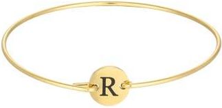 Adornia Tarnish Resistant 18K Gold Plated Initial Bangle Bracelet in Gold-R at Nordstrom Rack