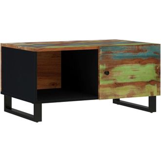 vidaXL Mesa De Centro Madera Reciclada Y Contrachapada 80x50x40 Cm Vidaxl