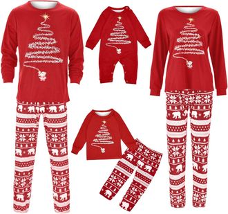 Generic Christmas Pajamas for Family, Matching Family Christmas Pyjamas Set, Fun Couple Matching PJs Set, Printed Xmas Sleepwear Cartoon Cute Nightwear for Wo