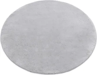 RugsX Alfombra De Lavado Moderna Teddy Circulo Shaggy, Felpa, Muy Gruesa Antideslizante Gris Grey Circulo 100 Cm