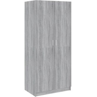 vidaXL Wardrobe Grey Sonoma 80x50x180 cm Engineered Wood Vidaxl