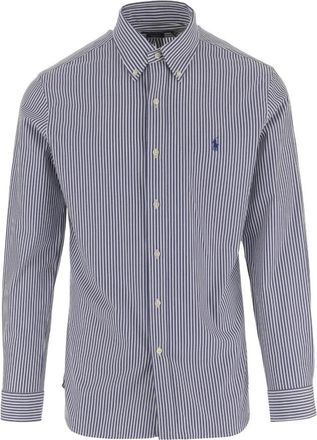 Ralph Lauren Stripe Poplin Shirt - Heren - Casual Overhemden - Blauw - S - Katoen - Overhemden
