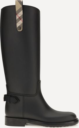 Burberry Cavalier Check Detail Knee-High Boots Female 36