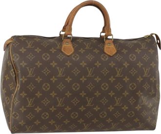 Louis Vuitton Speedy Handbag Monogram Canvas Brown Canvas Handbag (Pre-Owned)
