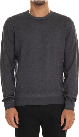 Gran Sasso Truien & Vesten, Heren, Zwart, 4Xl, Wol, Steen Gewassen Merino Wol Trui